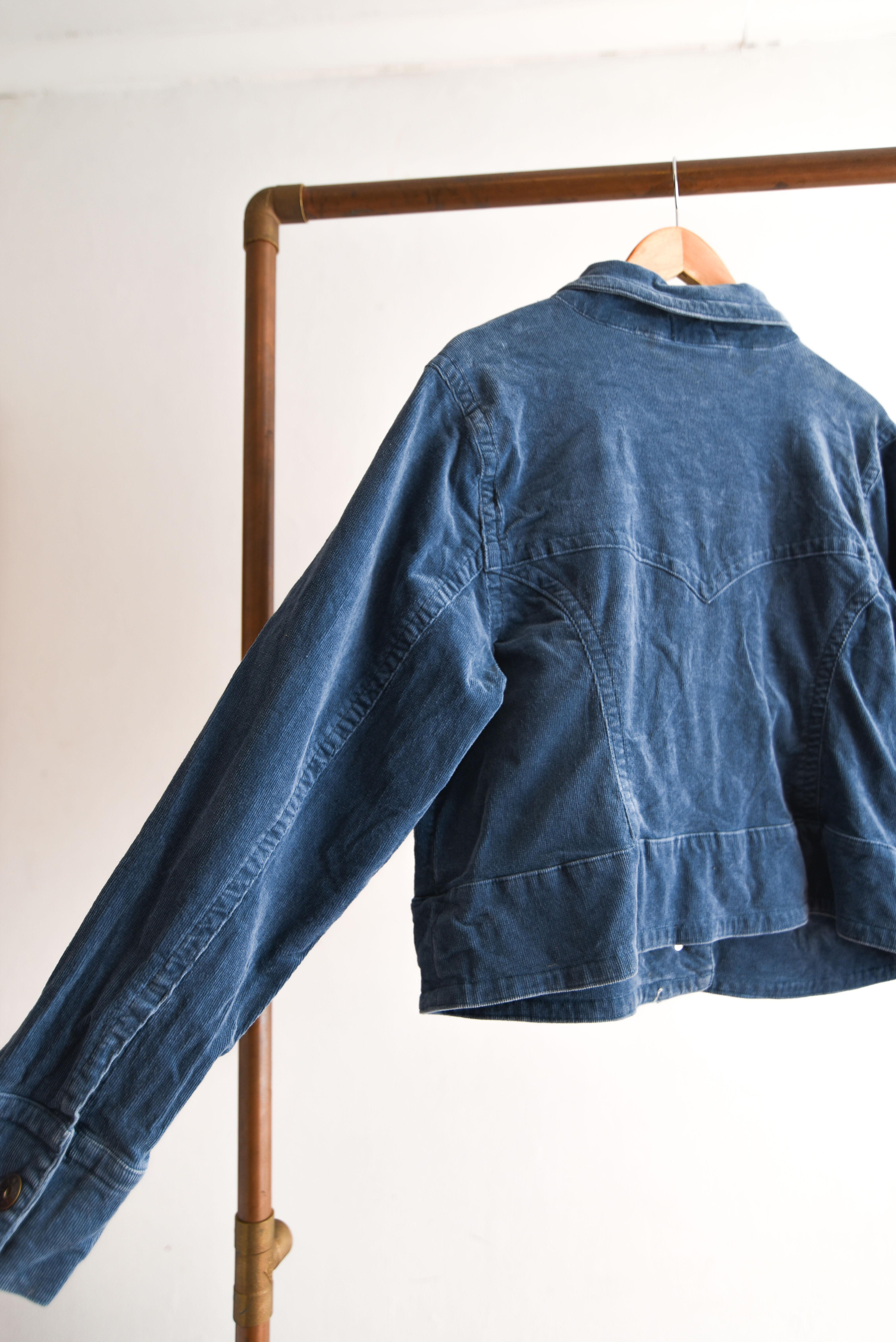 Chaqueta cotelé azul piedra