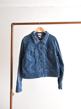 Chaqueta cotelé azul piedra