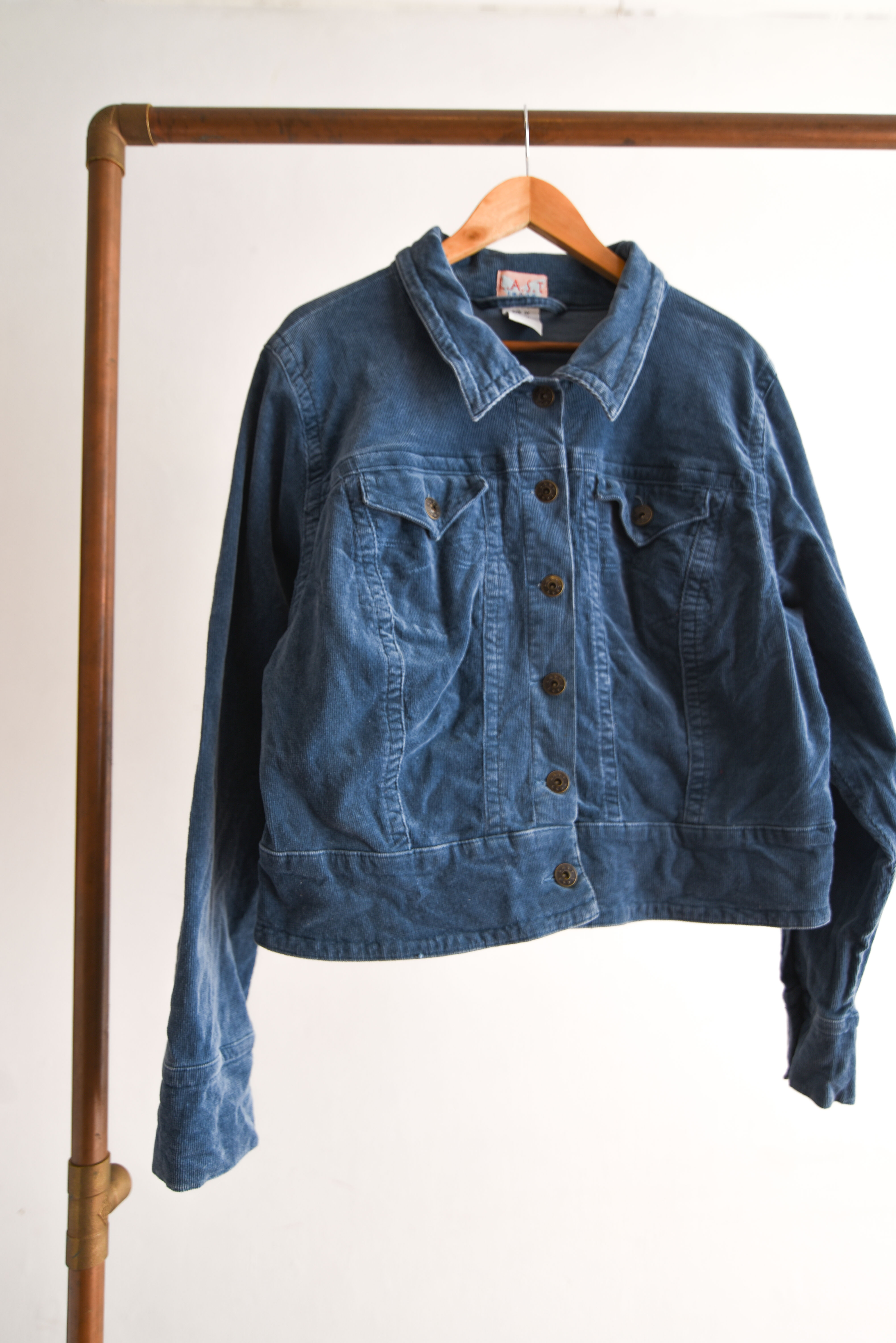 Chaqueta cotelé azul piedra