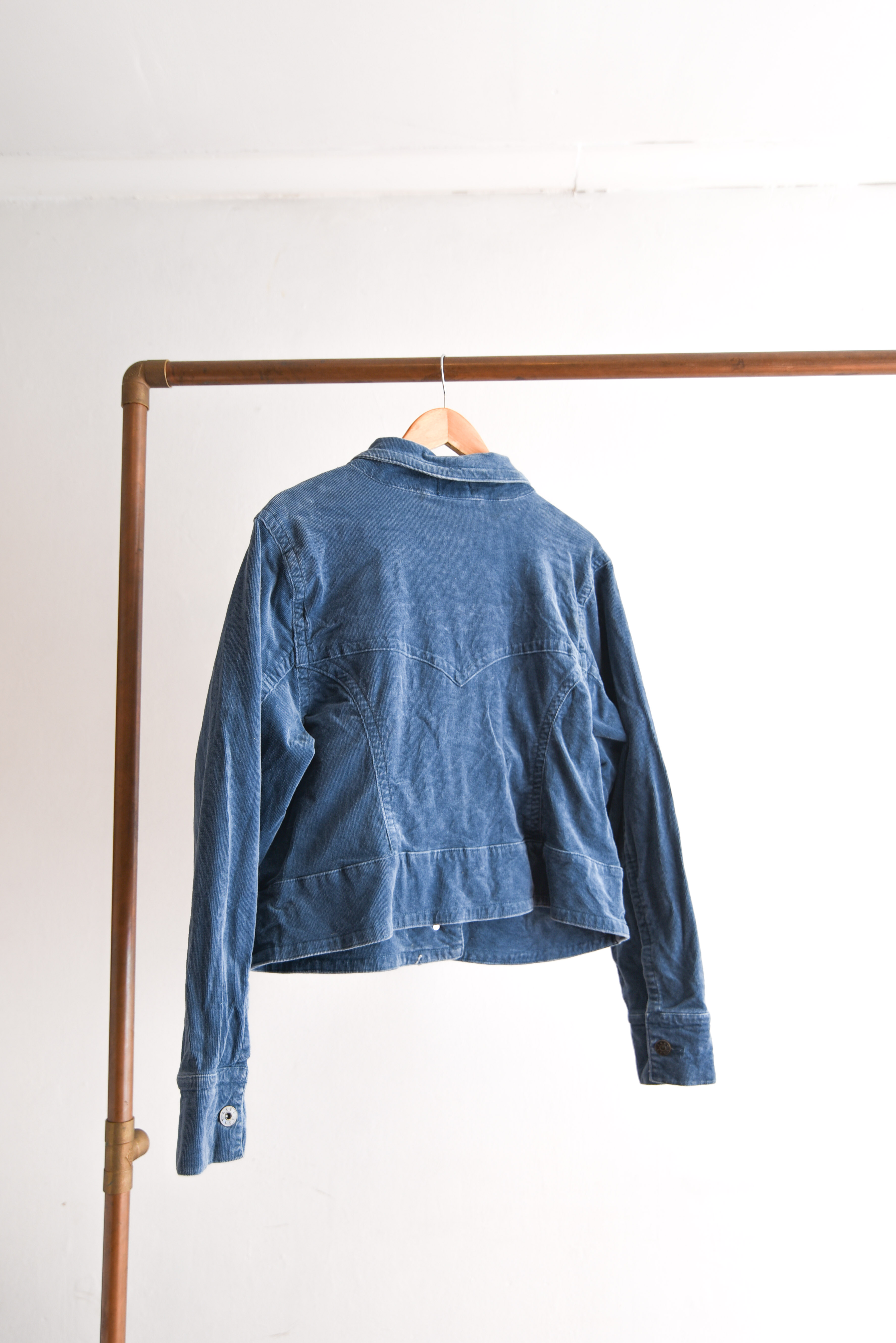 Chaqueta cotelé azul piedra