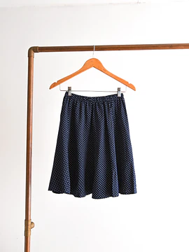 Falda azul navy lunares vintage