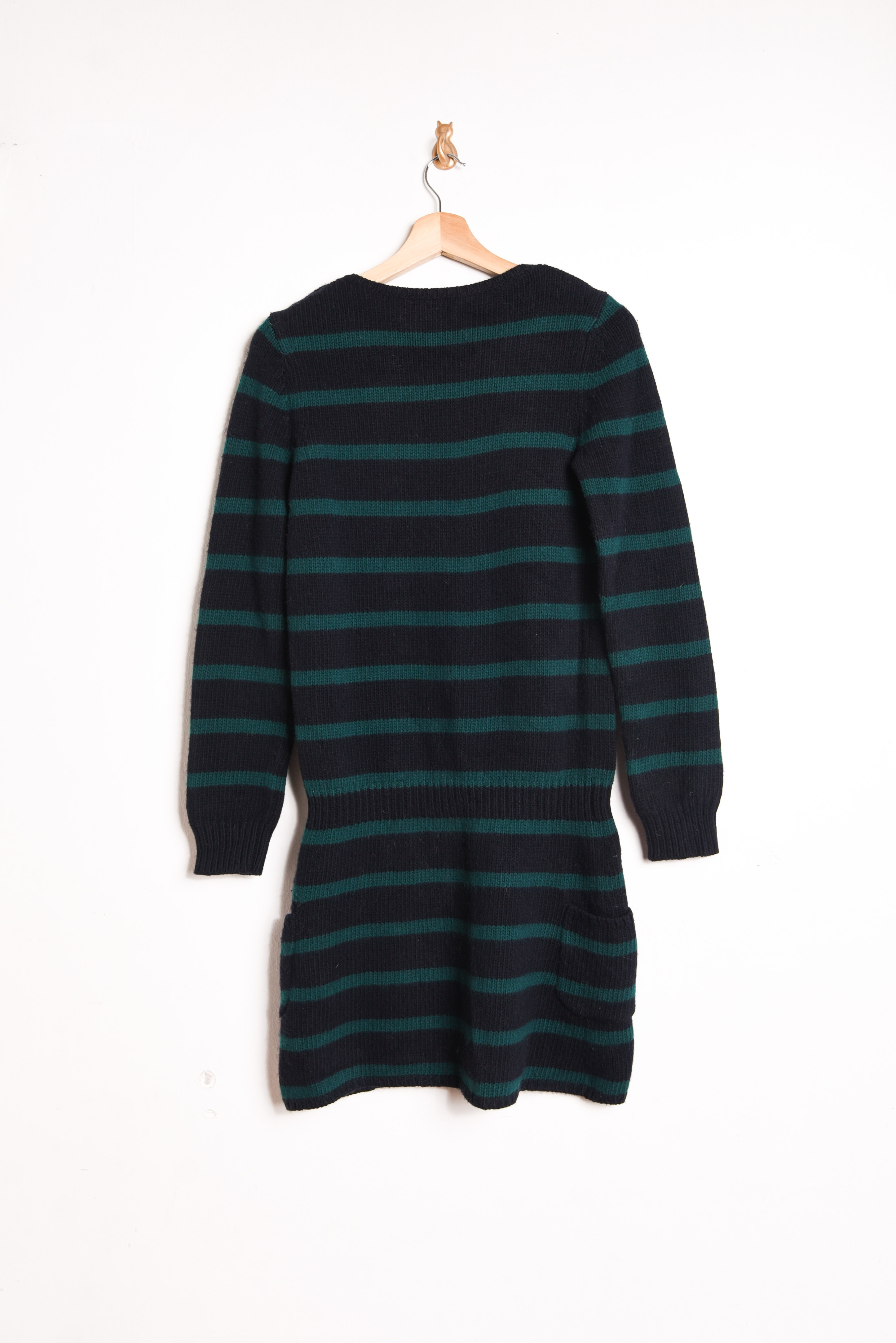 Vestido tejido navy rayado lana