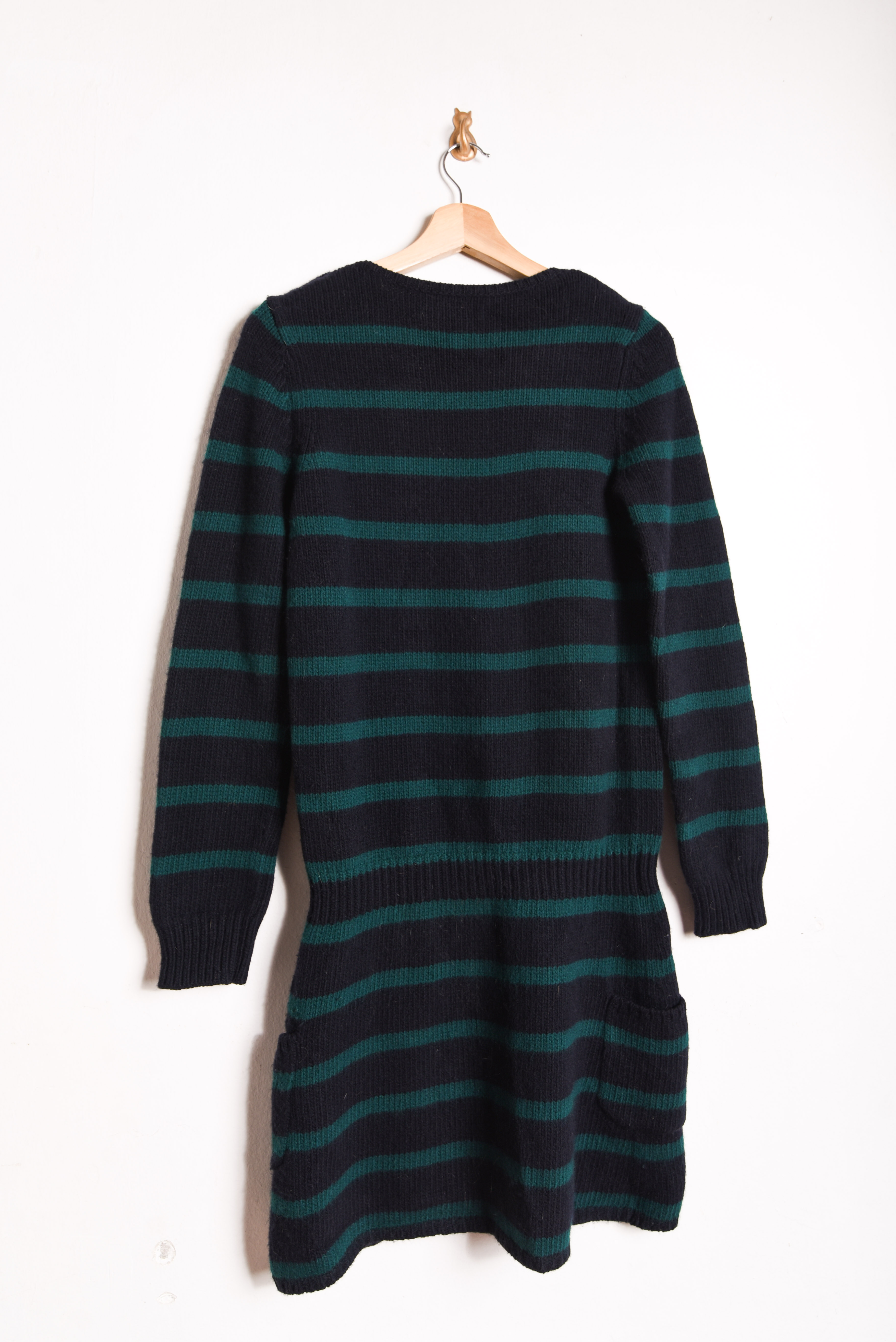 Vestido tejido navy rayado lana