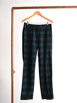 Pantalón navy green tartán