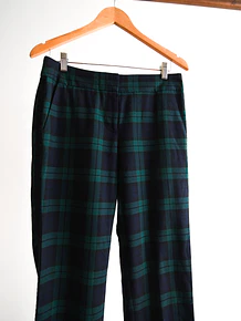 Pantalón navy green tartán
