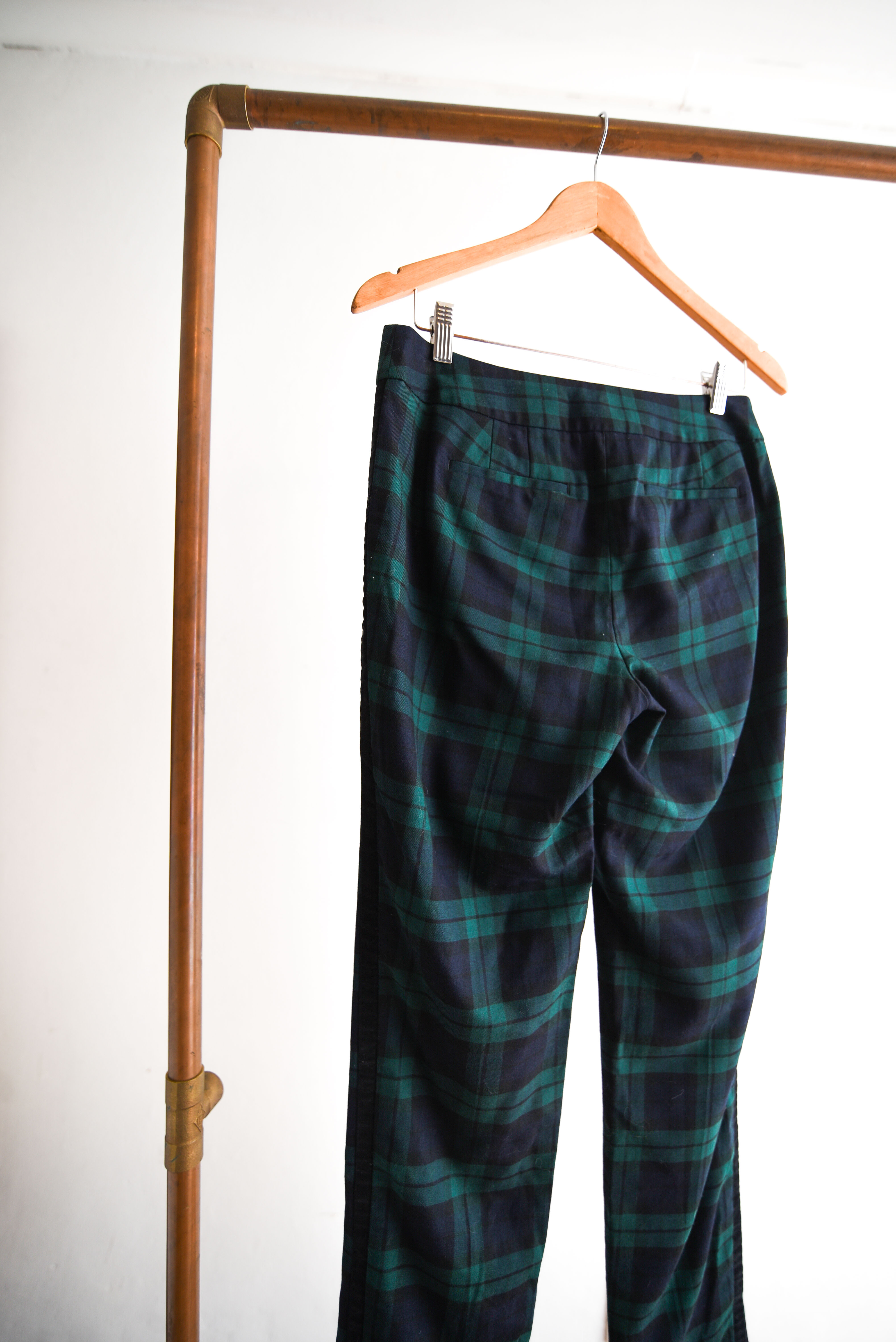 Pantalón navy green tartán