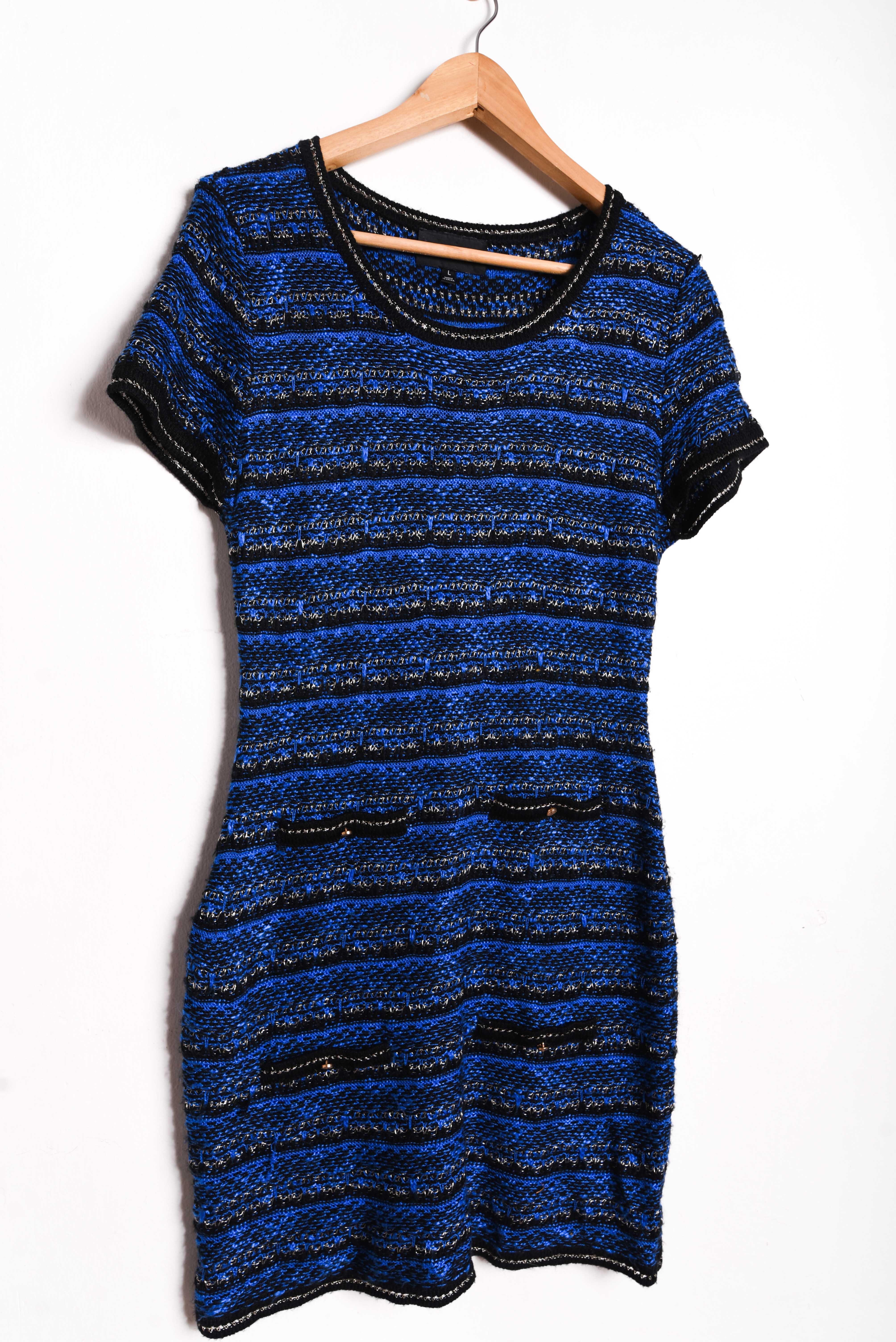 Vestido azul klein jaspeado