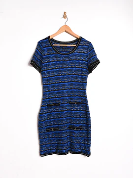 Vestido azul klein jaspeado