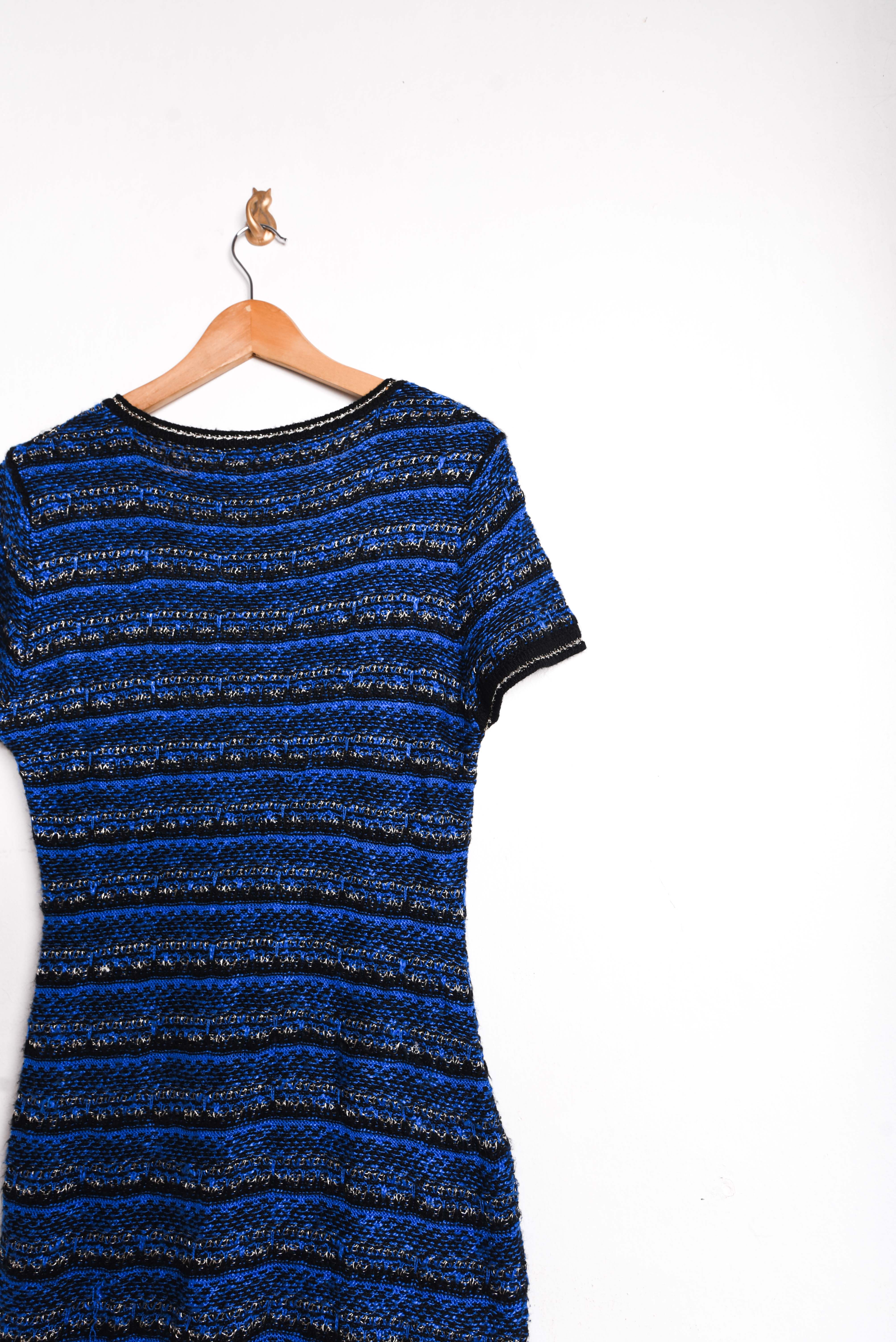 Vestido azul klein jaspeado