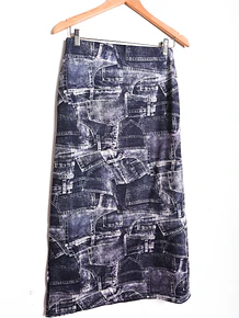 Falda patchwork print