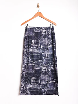 Falda patchwork print