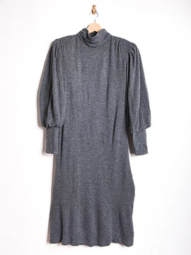 Vestido tejido gris 80s