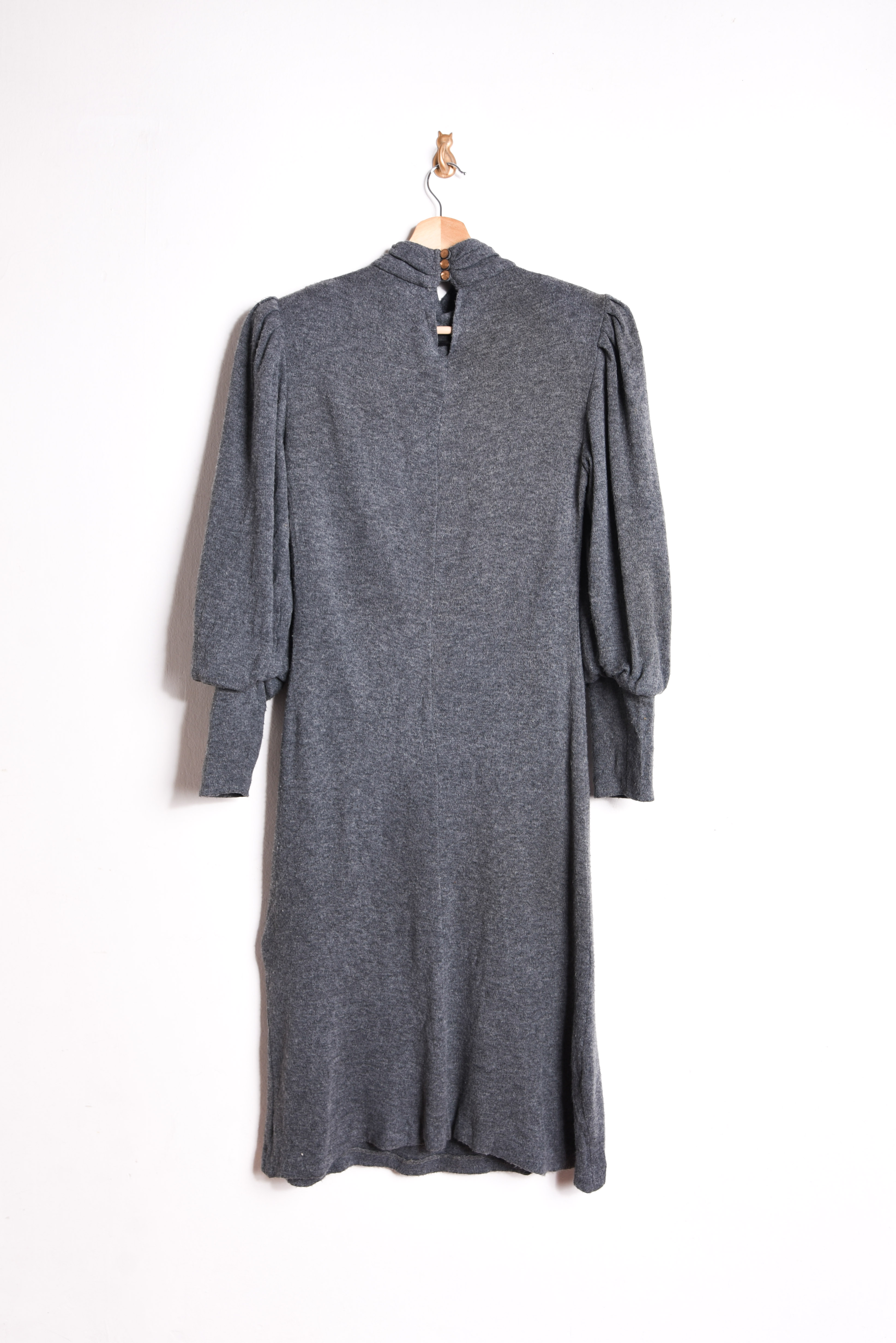 Vestido tejido gris 80s