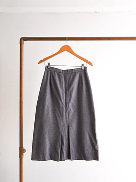 Falda lana gris plisada