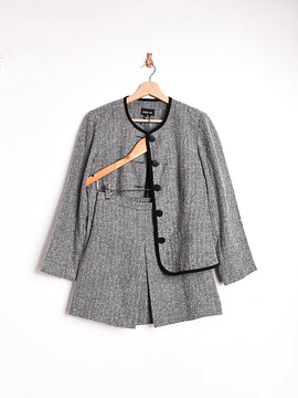 Conjunto gris jaspeado vintage