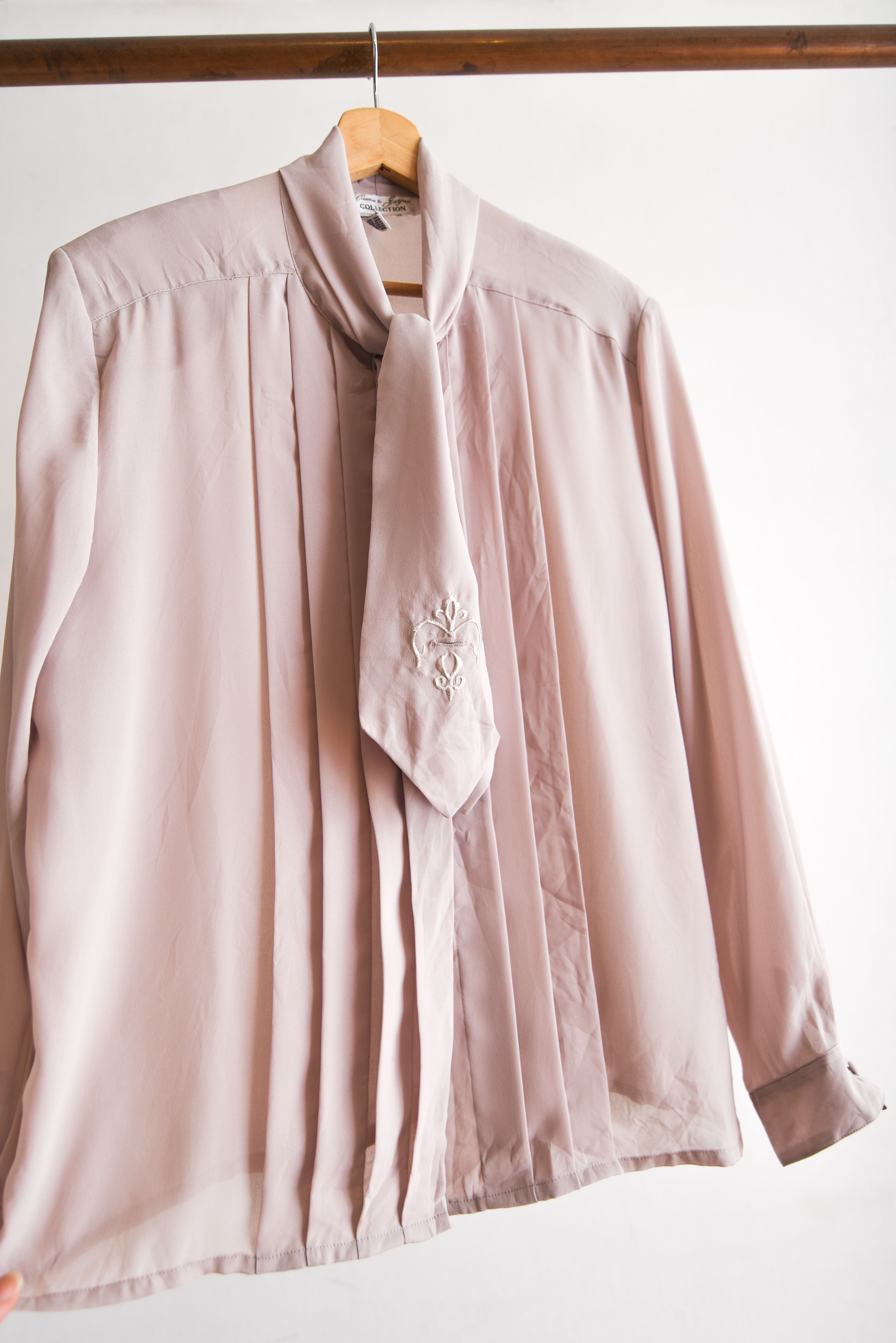 Blusa gris taupe 80s