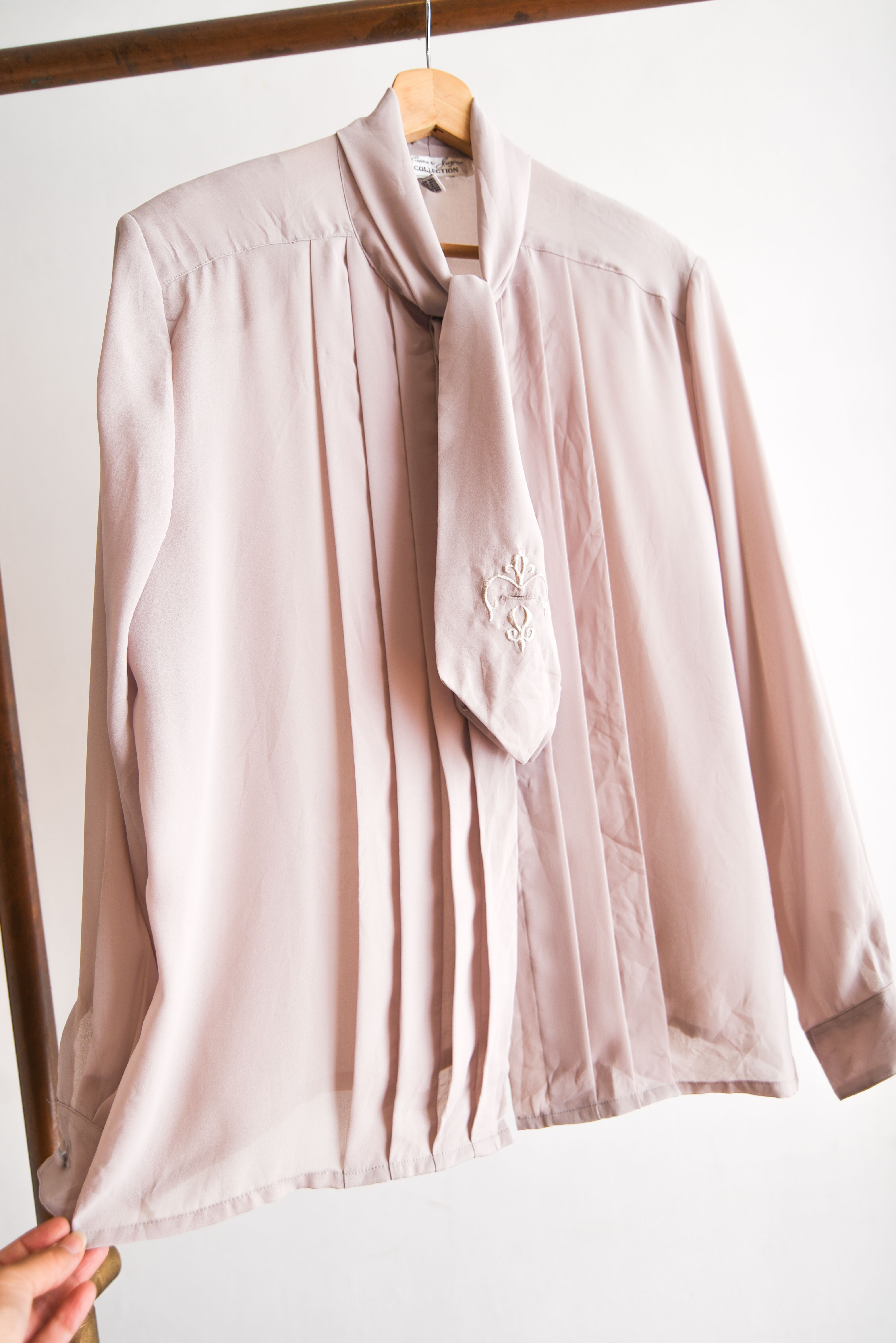 Blusa gris taupe 80s