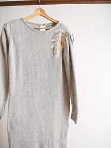 Vestido tejido seda y angora vintage