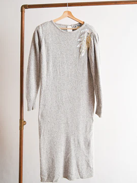 Vestido tejido seda y angora vintage