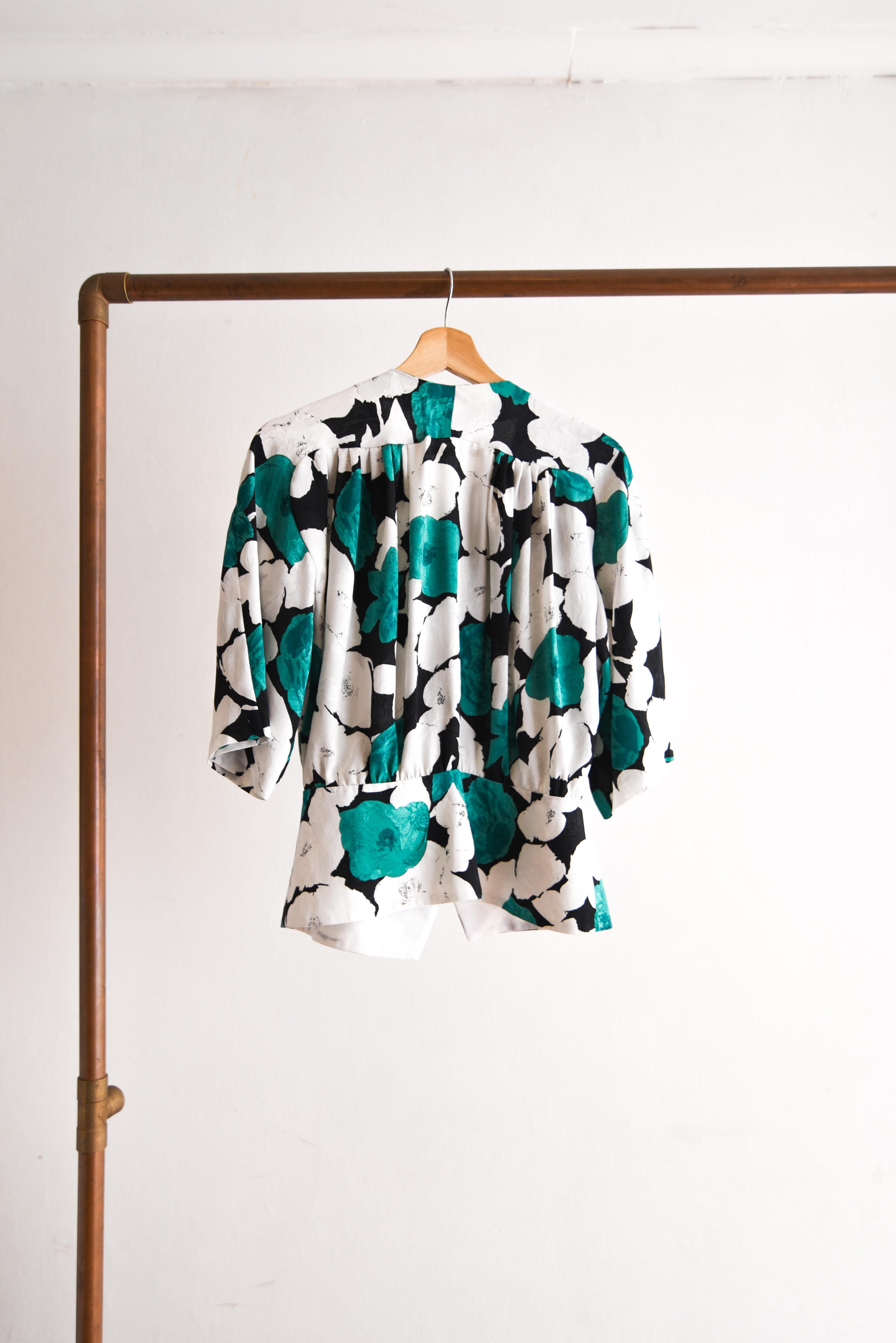 Blusa floral b&w turquesa