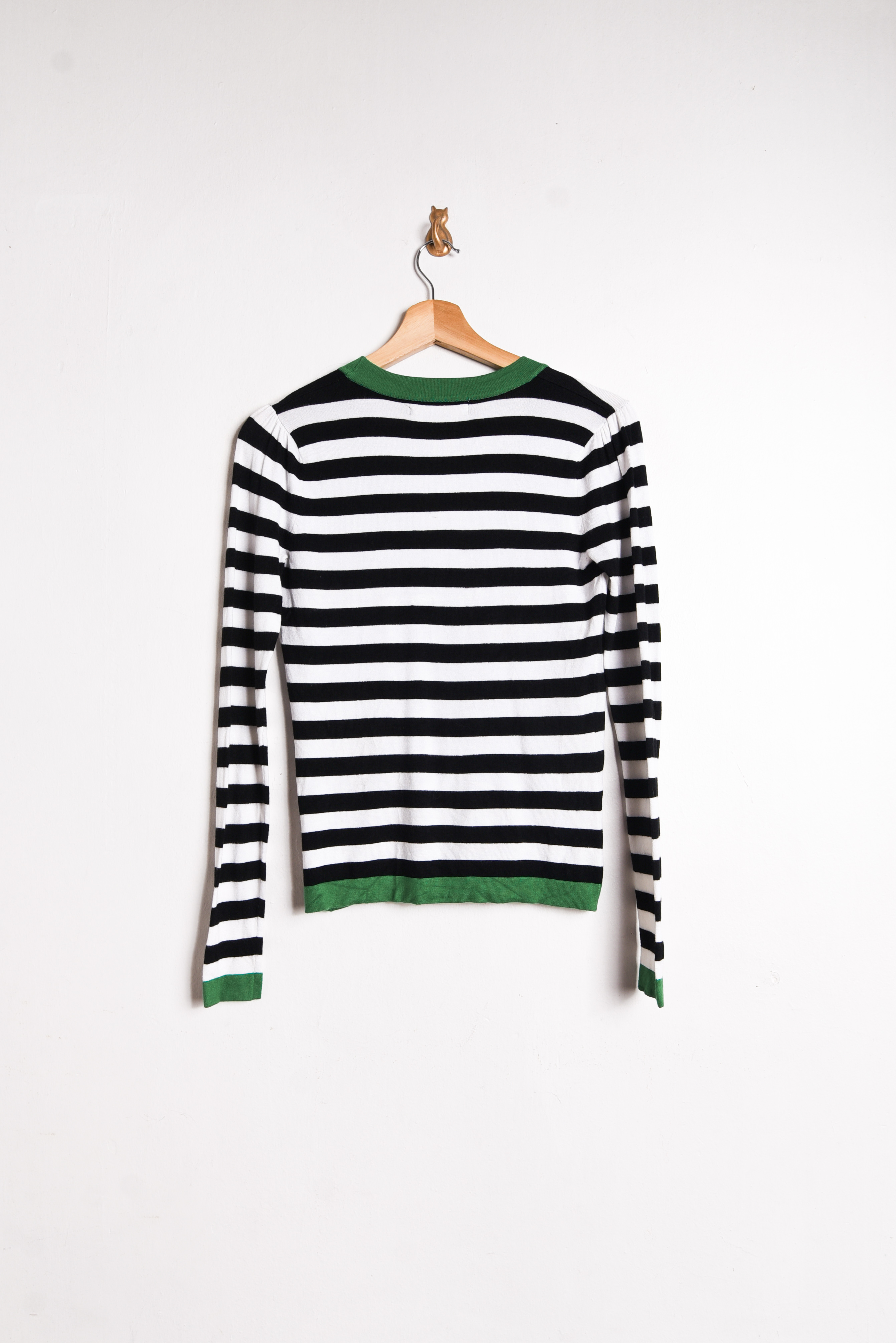 Cardigan rayado b&w green