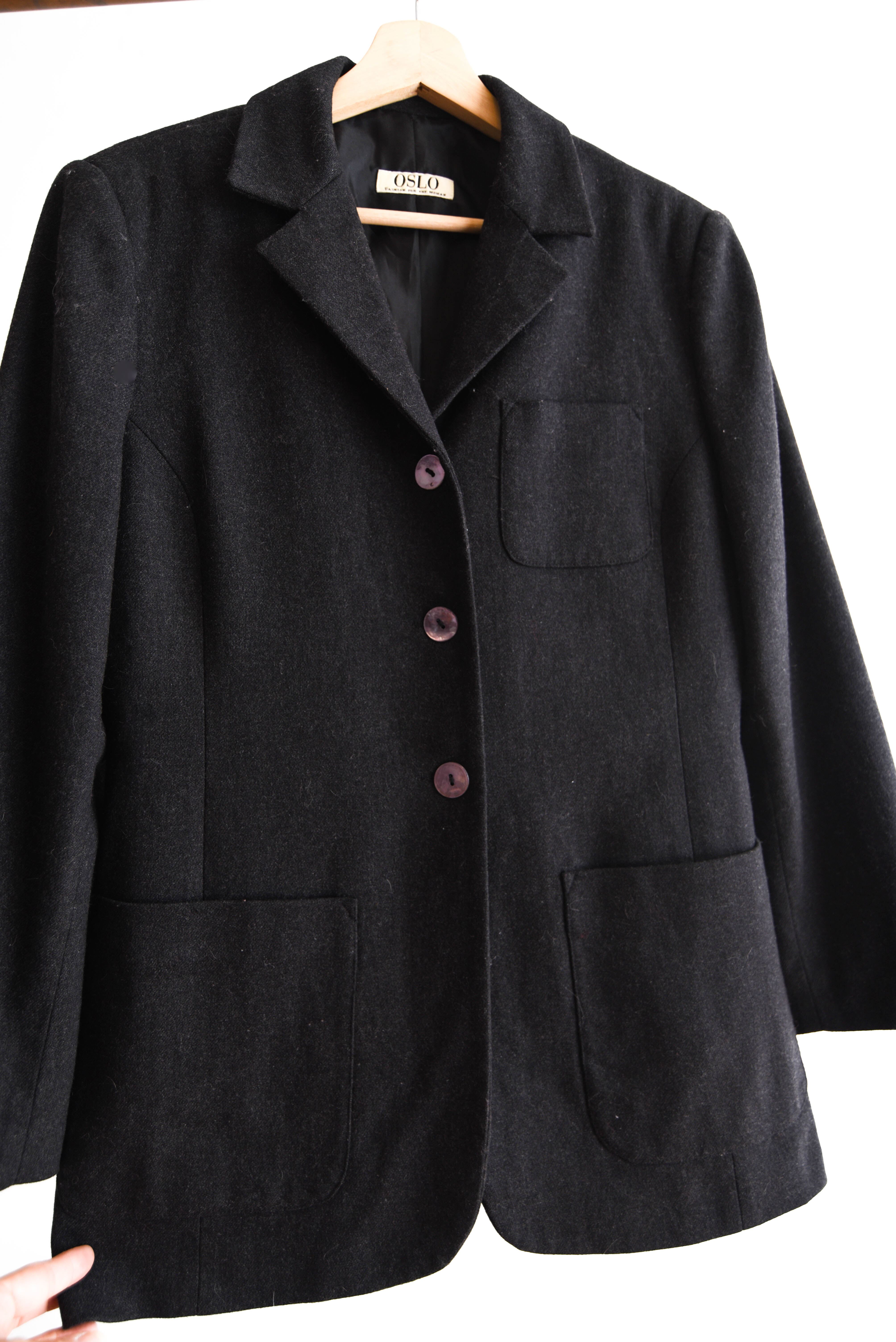 Blazer grafito lana botones