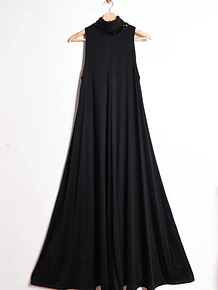 Maxi vestido black party 70s