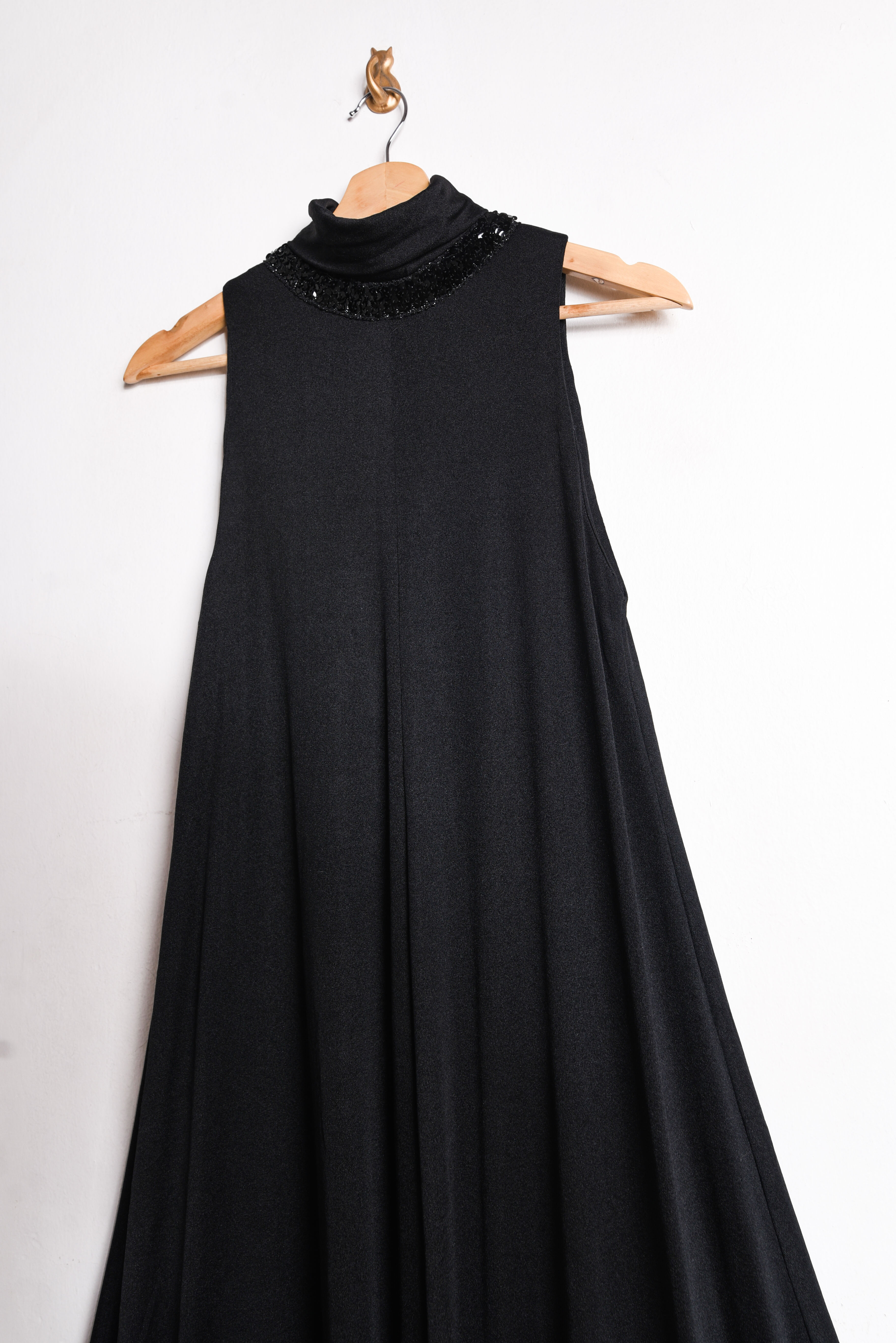 Maxi vestido black party 70s