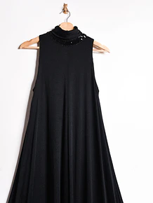 Maxi vestido black party 70s