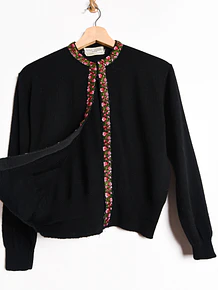 Cardigan negro 1970s