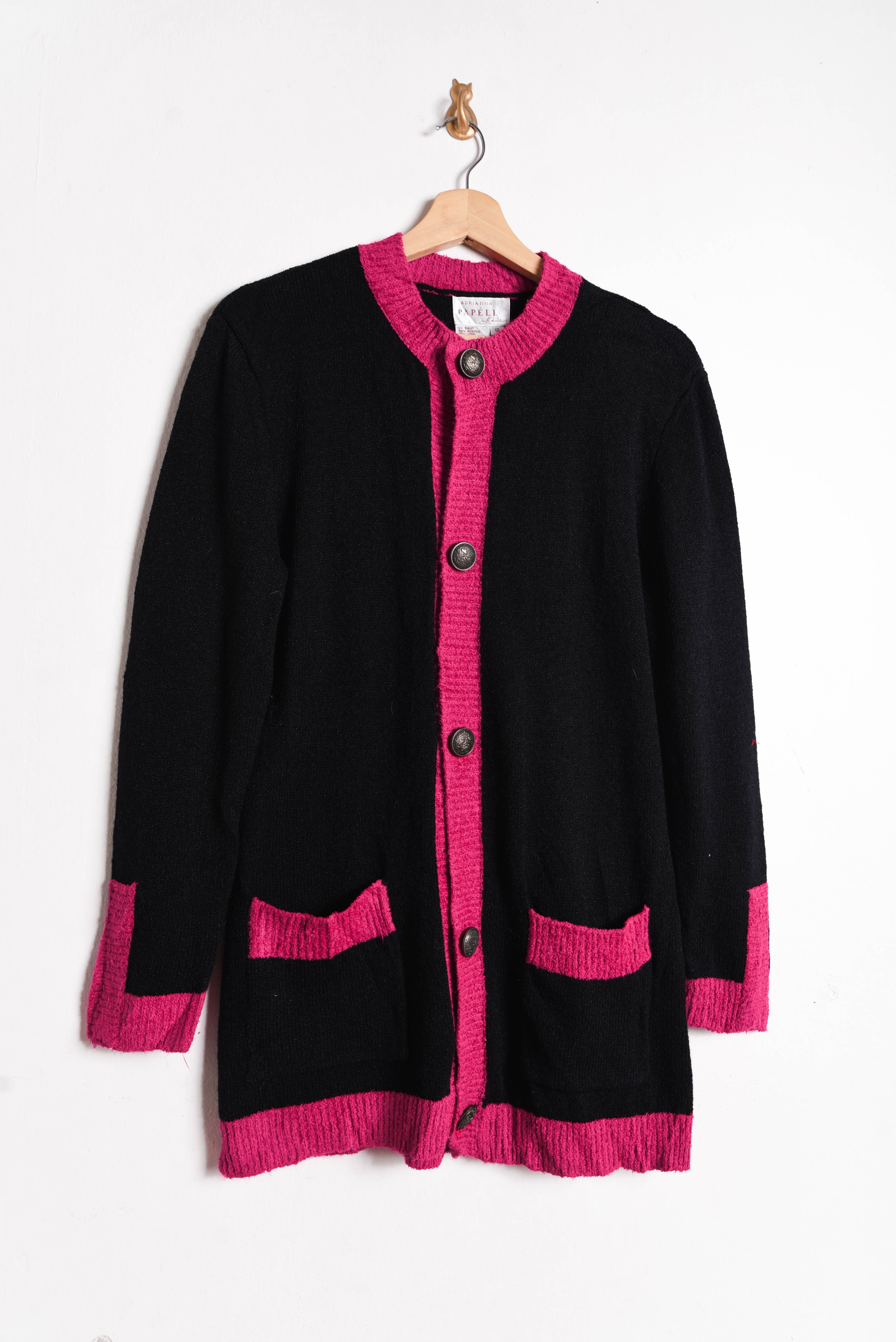 Cardigan vintage black pink