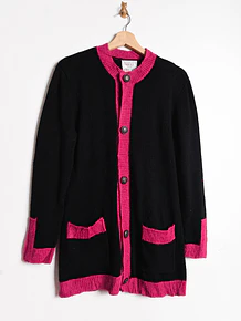 Cardigan vintage black pink