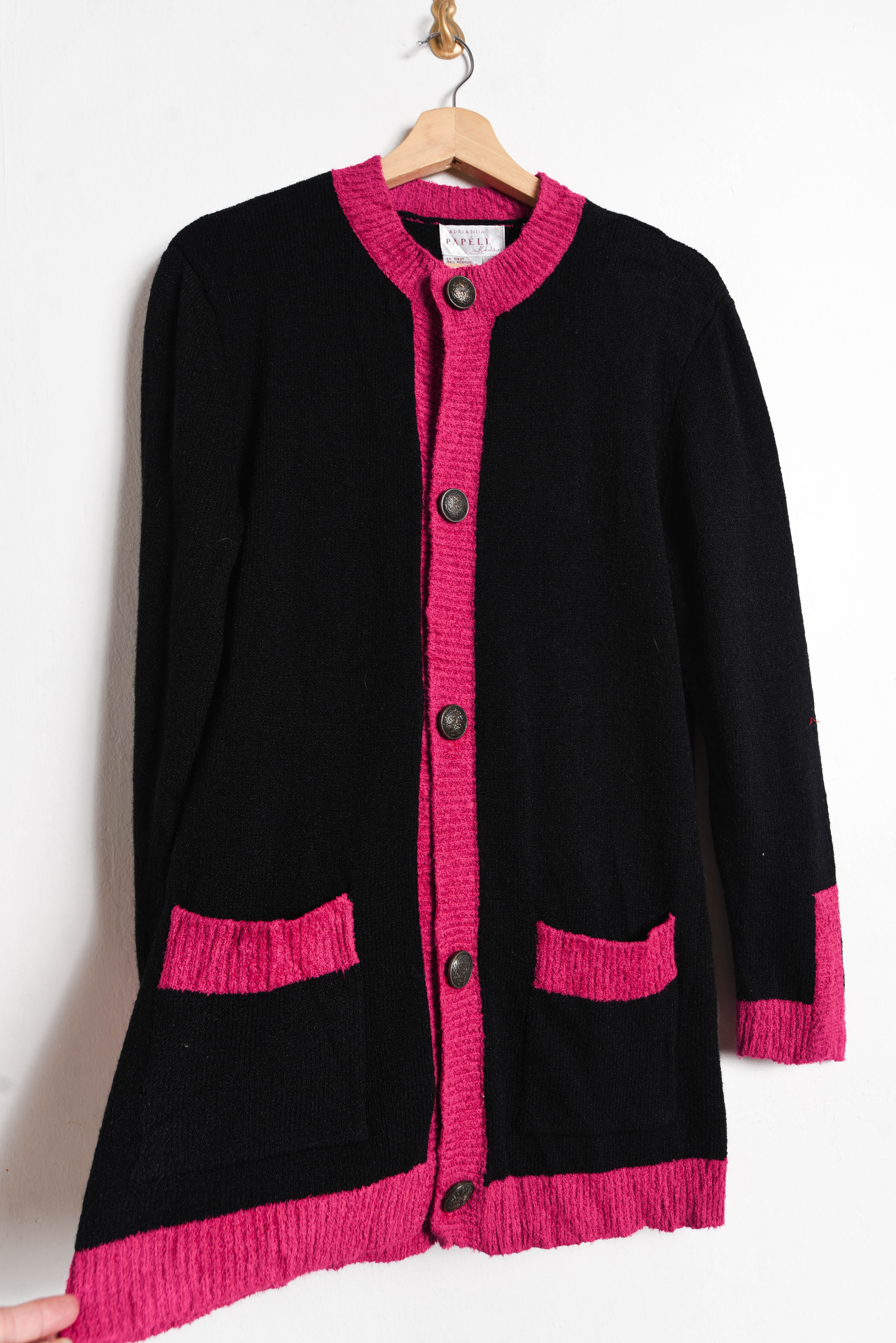 Cardigan vintage black pink