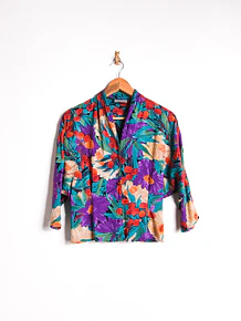 Blusa floral 80s