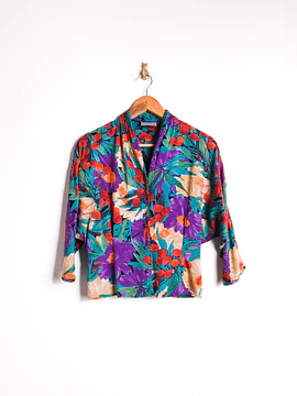 Blusa floral 80s