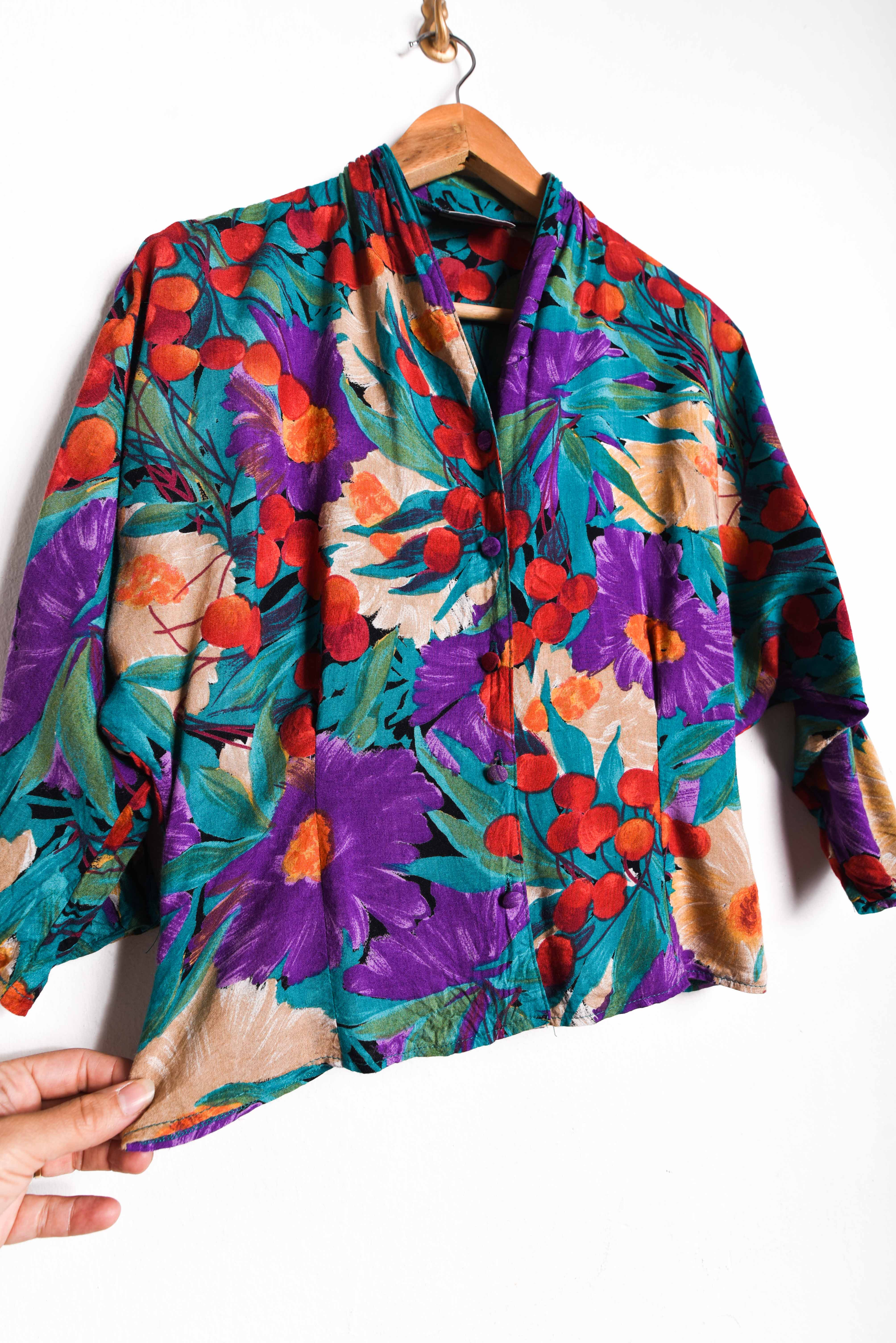 Blusa floral 80s