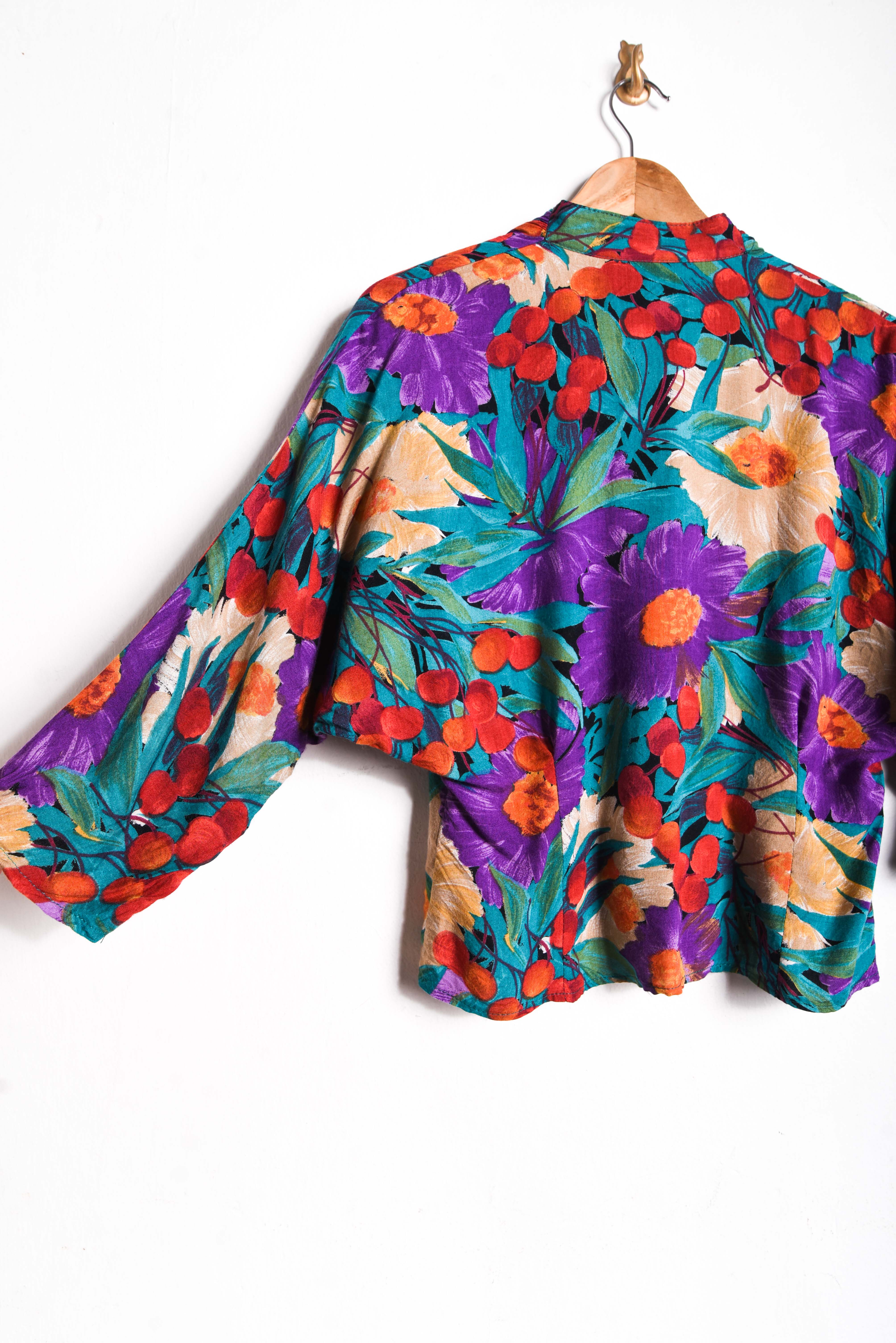 Blusa floral 80s