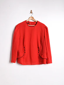 Blusa roja peplum botones