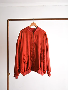 Bomber jacket roja seda vintage 90s