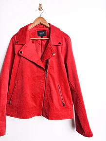 Chaqueta biker red velvet