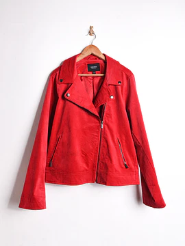 Chaqueta biker red velvet