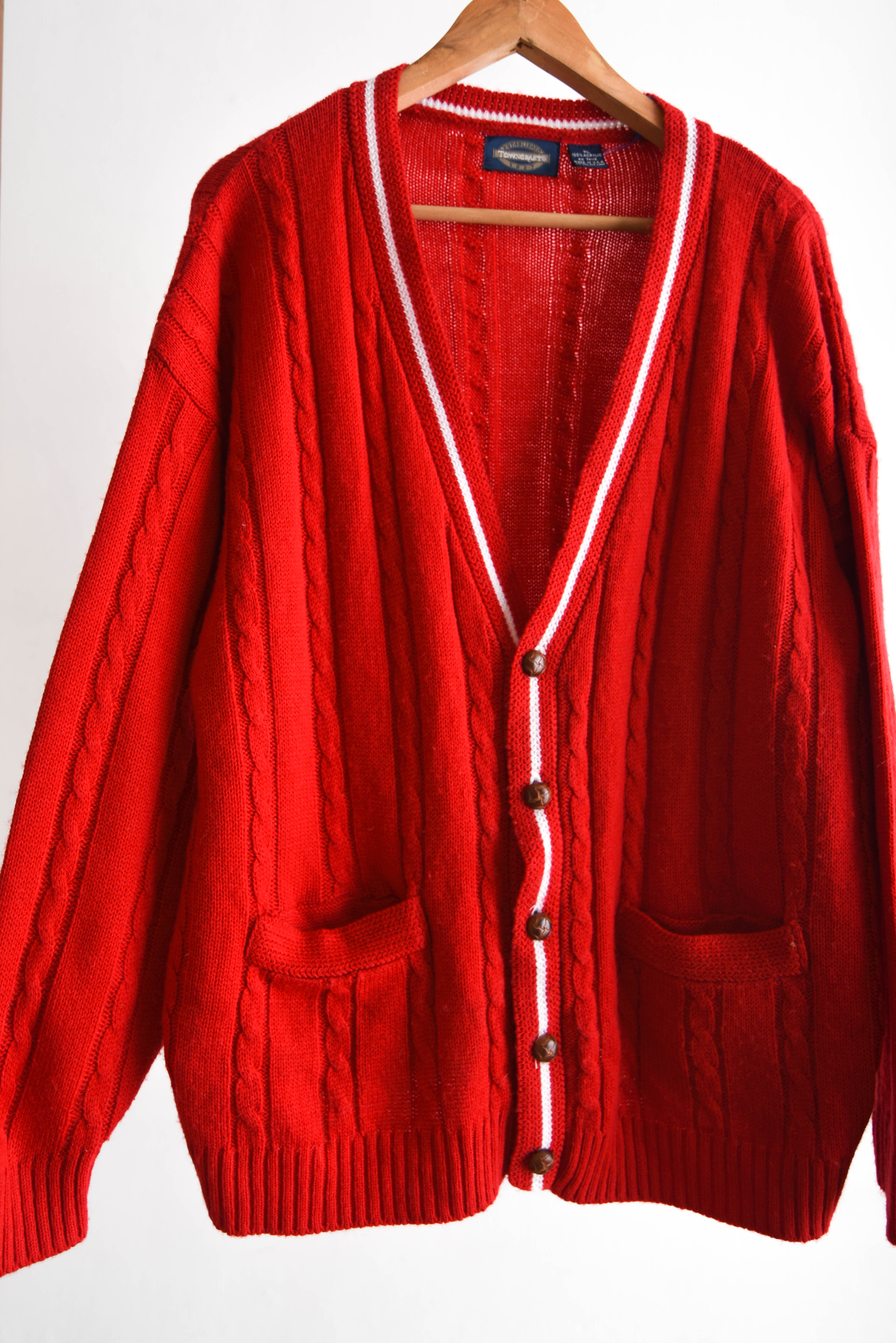 Cardigan vintage red 90s