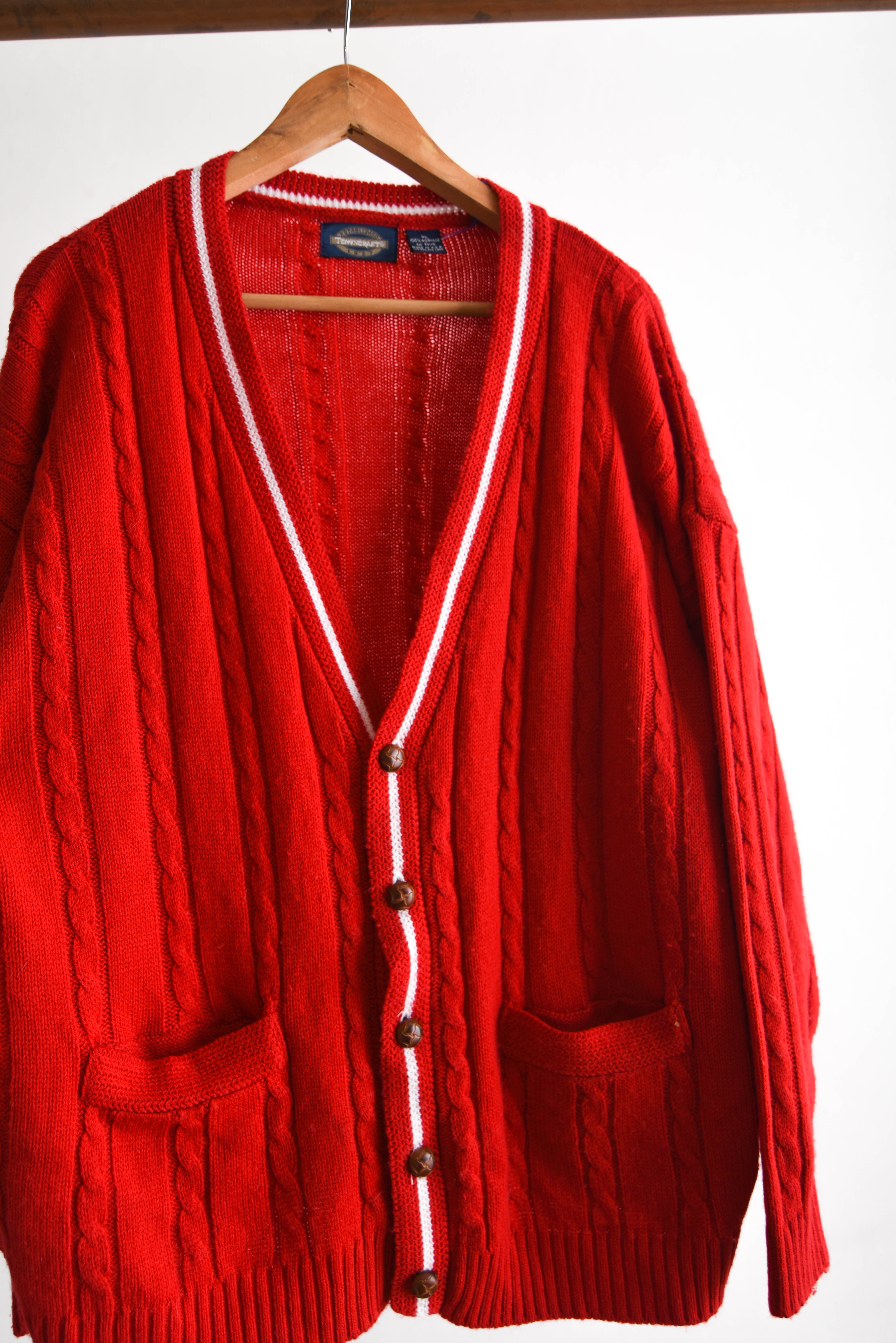 Cardigan vintage red 90s