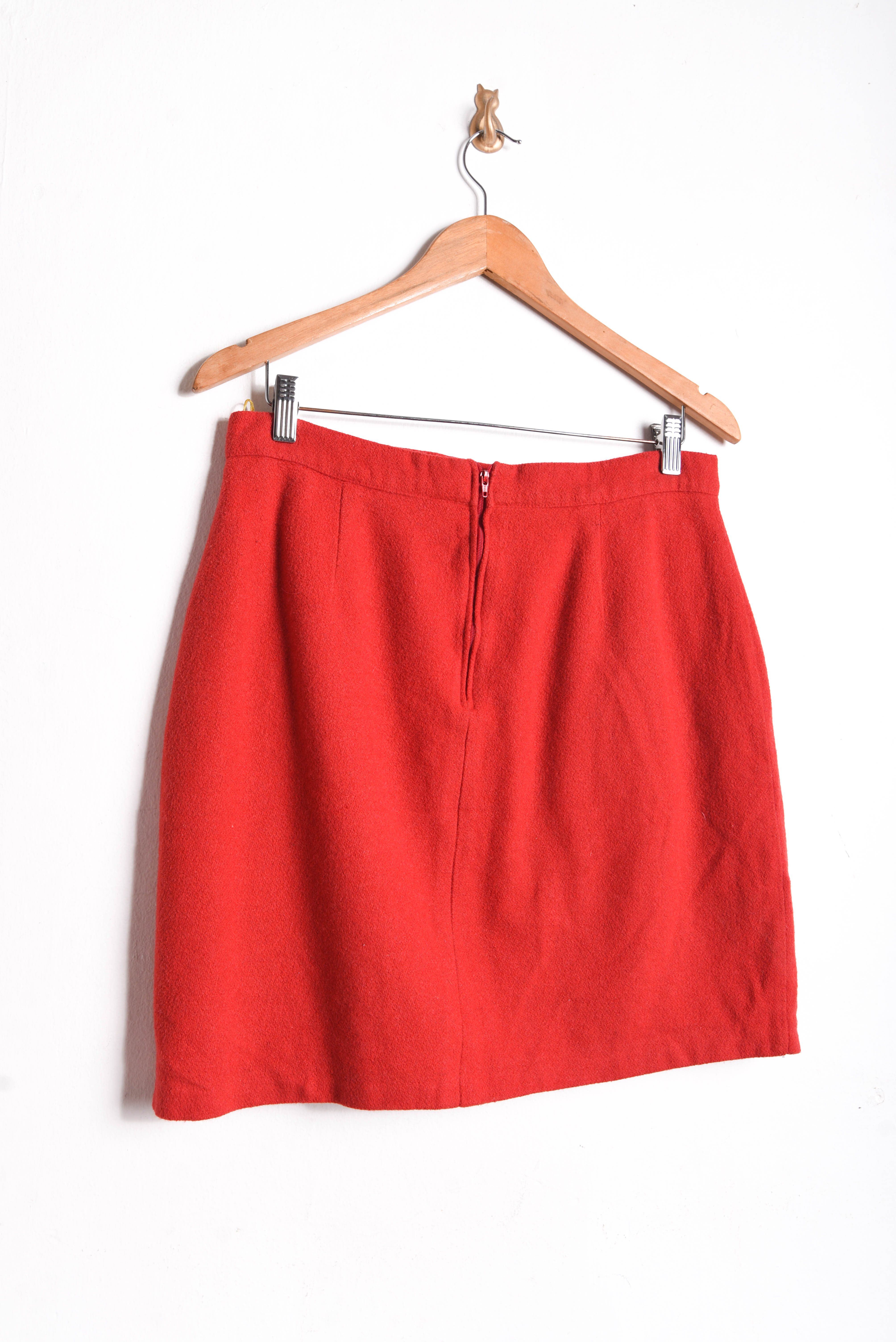 Falda lana vntg true red