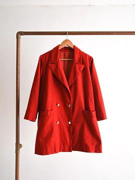 Abrigo rojo lana vintage