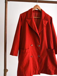 Abrigo rojo lana vintage