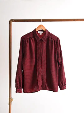 Blusa vintage burdeo dots