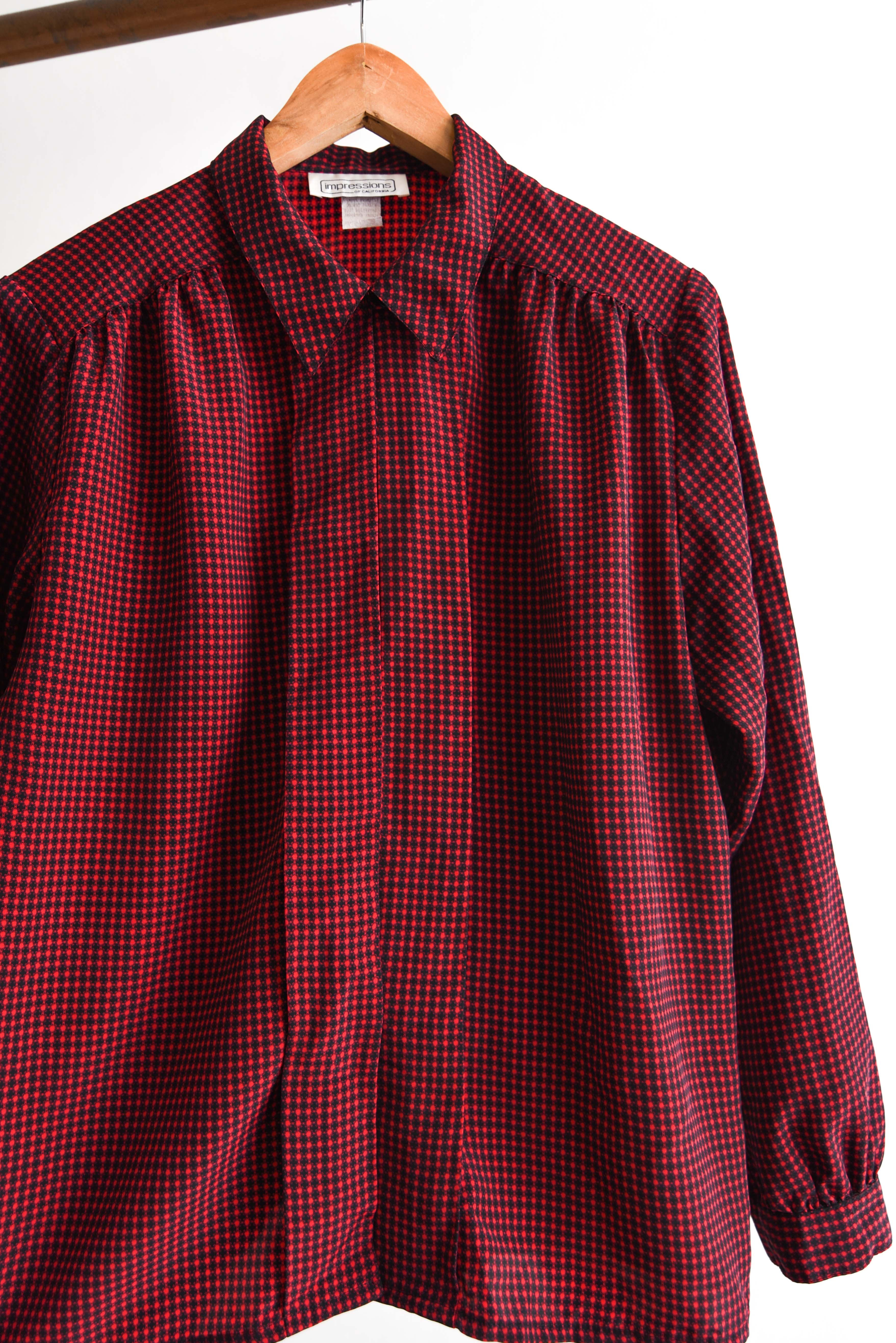 Blusa vintage burdeo dots