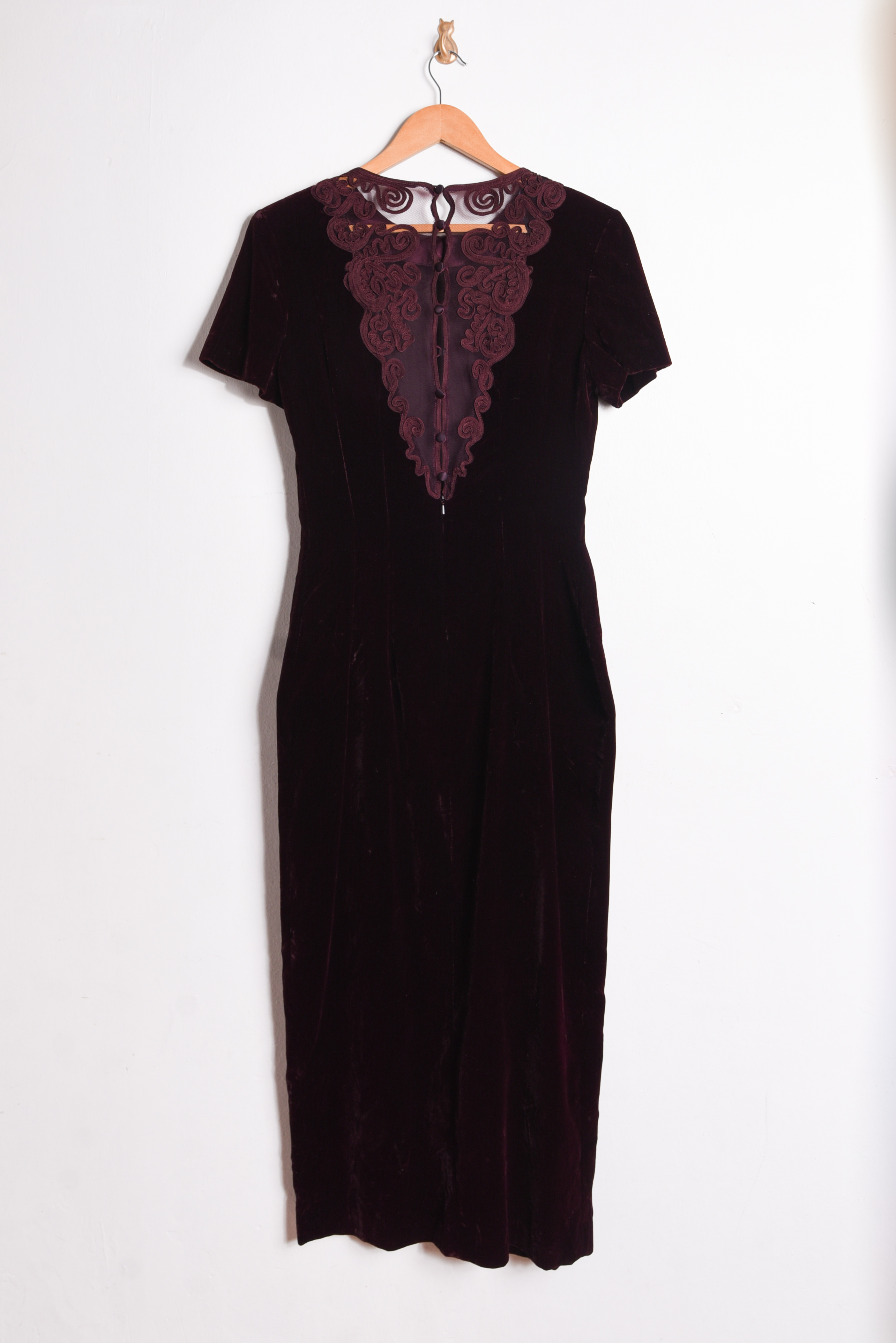 Vestido velvet burdeo 90s