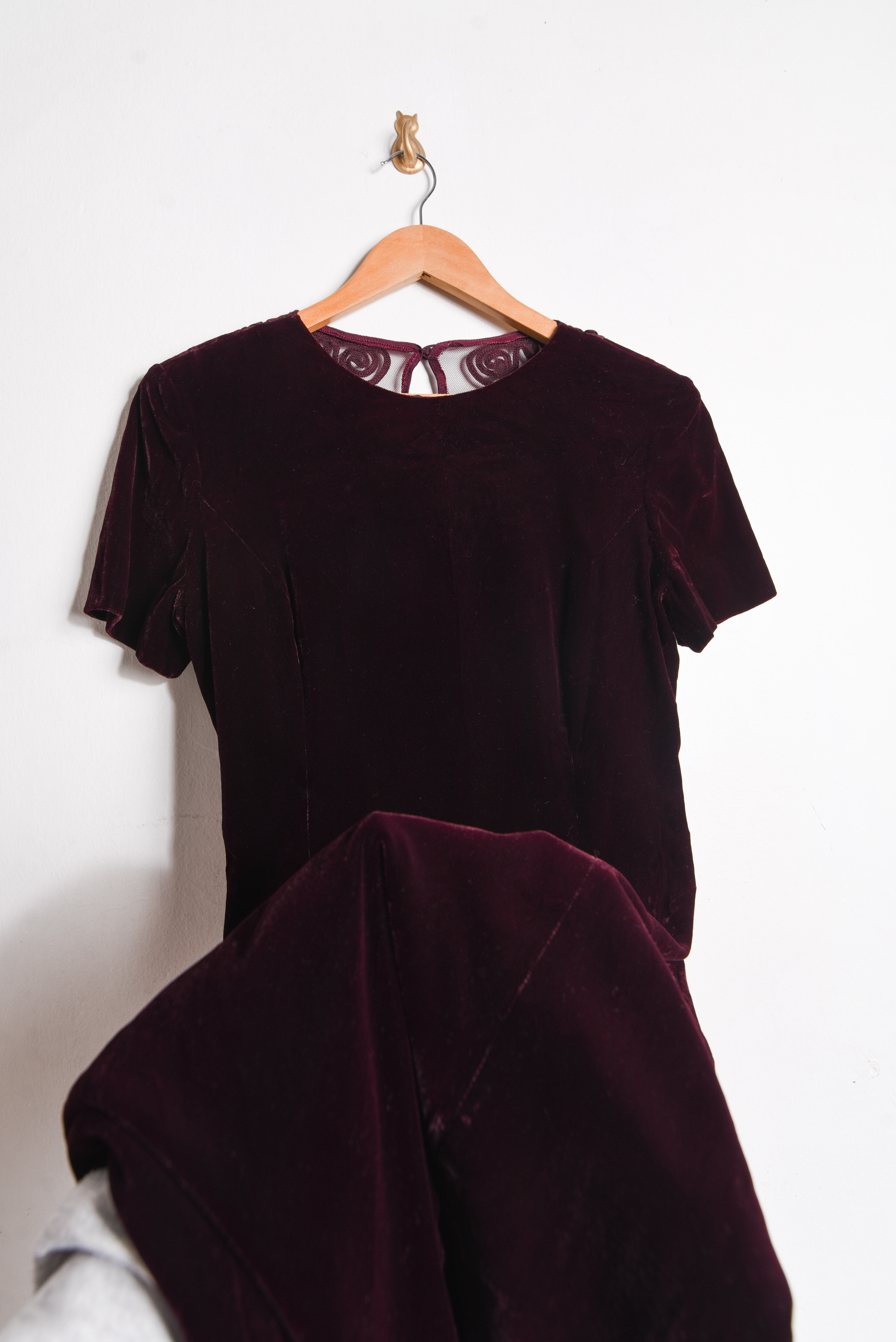 Vestido velvet burdeo 90s